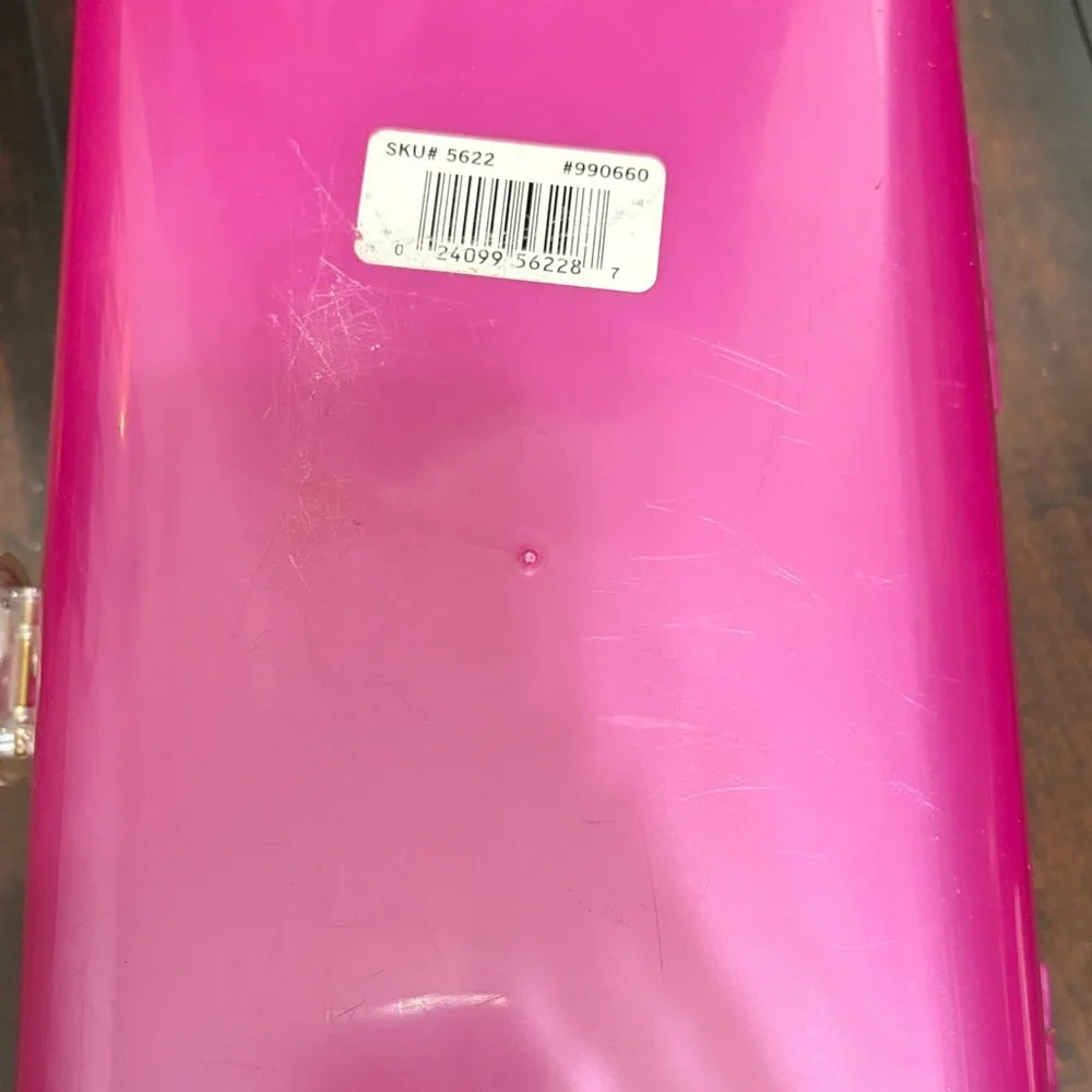 Caboodles Bright Pink Cosmetic Case with Multicolored Polka Snap